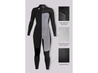 SISSTR Evolution Seven Seas 4.3mm neoprene wetsuit chest zip women black size 10