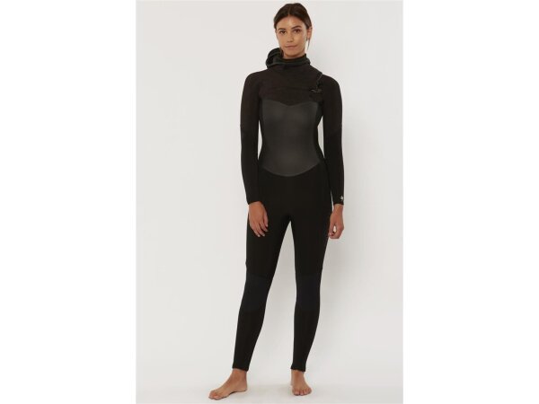 SISSTR Evolution 7 SEAS 5.4mm Eco Wetsuit Chest Zip Neopren mit Haube fÃ¼r dames Fullsuit zwart Maat 6