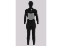 SISSTR Evolution 7 SEAS 5.4mm Eco Wetsuit Chest Zip Neopren mit Haube fÃ¼r dames Fullsuit zwart Maat 6