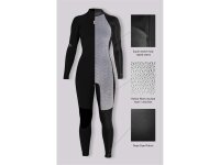 SISSTR Evolution 7 SEAS 5.4mm Eco Wetsuit Chest Zip Neopren mit Haube fÃ¼r dames Fullsuit zwart Maat 12