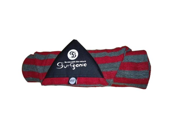 SURFGANIC Eco Surfboard Sock 8.0 Fish Gun Board burgundy red grey striped