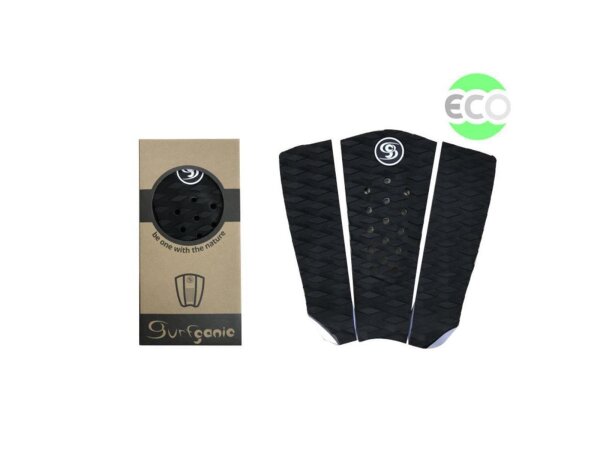 Surfganic Premium Eco Tailpad Eco Tailpad realizzato in EVA nero per la vostra tavola da surf 3 pezzi Deck Grip Surfboard Grippad Footpad Tractionpad.